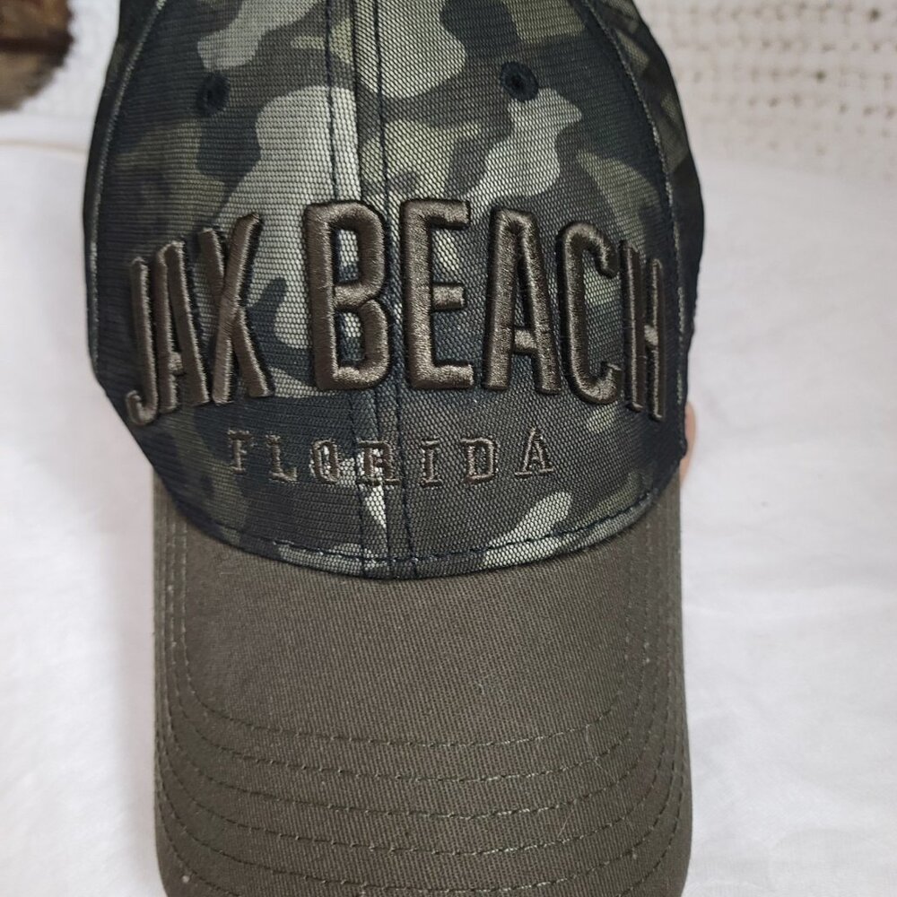 Essential Caps Jax Beach Florida Baseball cap hat Camo camouflage Snapback Embr - Picture 2 of 9
